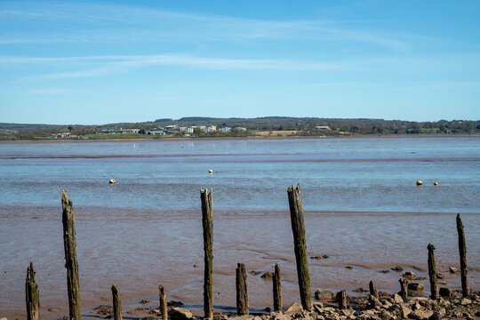 The Exe estuary looking towards Lympstone and Topsham in Devon. 