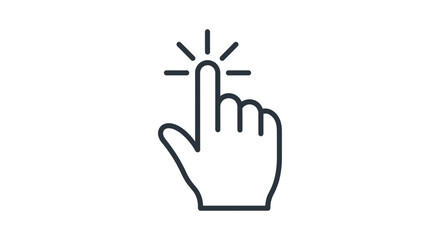 Fototapeta premium a click hand pointer finger icon illustrating a tap or select gesture perfect for digital interface and user experience ux design.
