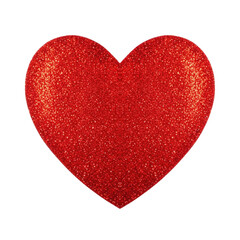 Fototapeta premium A textured red heart symbol with a shimmering glitter effect, representing love and affection