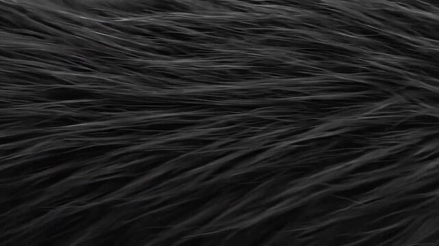 Close-up of dark fur texture.