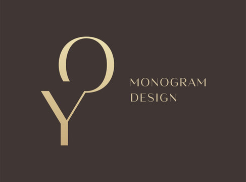 YO or OY letter logo icon design. Classic style luxury initials monogram.