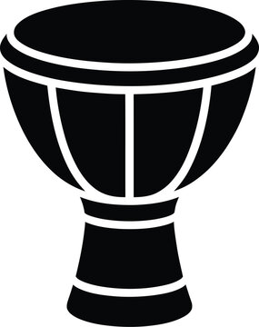 Black Silhouette of a Djembe Drum on a White Background vector illustration