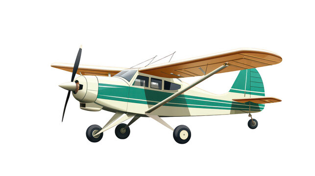 single-engine bush airplane isolated on white background