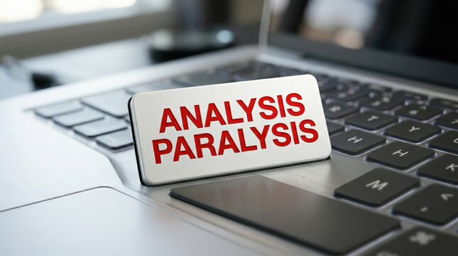 Analysis Paralysis on Laptop: A visual representation of analysis paralysis on a laptop, a concept where overthinking leads to inaction.