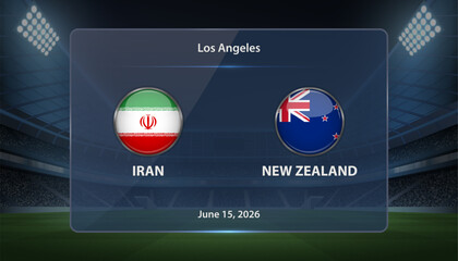 Iran vs New Zealand Soccer Match Scoreboard