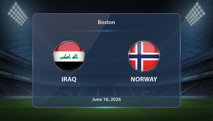 Iraq vs Norway Soccer Match Scoreboard