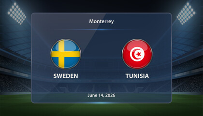 Sweden vs Tunisia Soccer Match Scoreboard