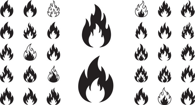Fire flame icon. Brush grunge illustration. Crayon vector paint logo. Graphic background. Spray fire symbol. Doodle y2k flame. Hot crayon texture grafitti. Heat shape, abstract stroke, sketch tattoo