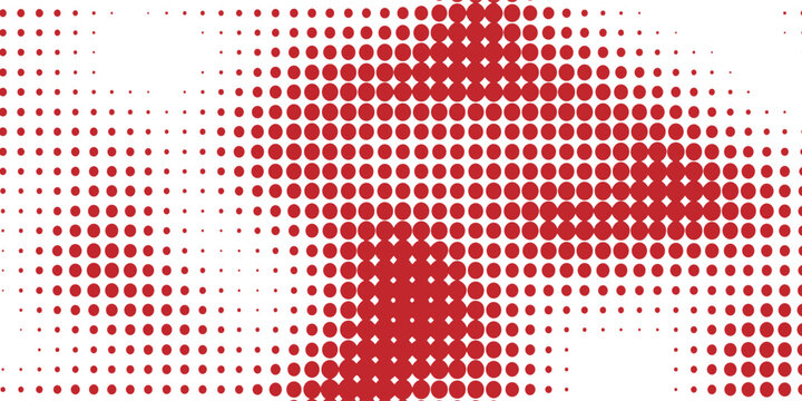 Dot Vibrant dynamic red pattern forming an intricate abstract wave on a pristine white background a captivating digital artwork showcasing movement and contemporary design