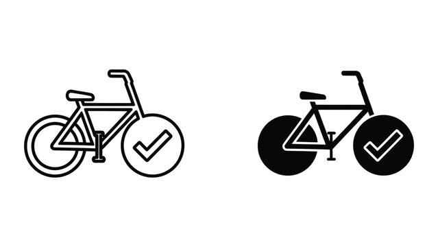 Comparison of traditional and fixed gear bicycles with checkmarks indicating approval