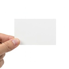 Obraz premium A close-up of a hand holding a small blank white card or note.