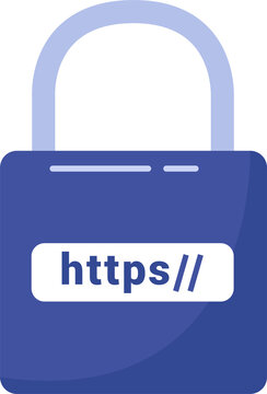 Secure website connection indicated by padlock icon displaying https protocol for online safety, data protection.