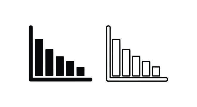 Two contrasting bar graphs depict data trends in a stark black silhouette