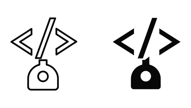 Comparison of code editor icons with different color schemes and styles