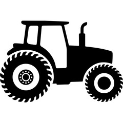 Obraz premium A classic silhouette of a tractor in a minimalist black and white design