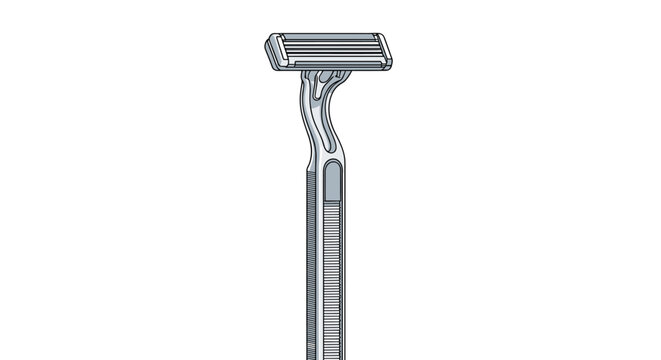 Modern silver disposable razor with multiple blades designed for a smooth shaving experience isolated on white.