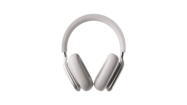 Elegant white headphones isolated on transparent background modern audio technology