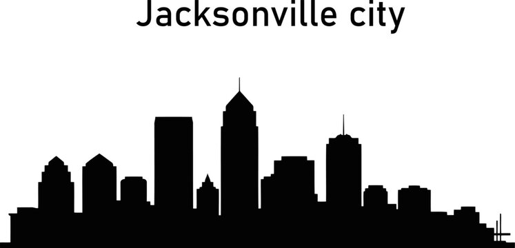 Jacksonville downtown skyline silhouette vector.