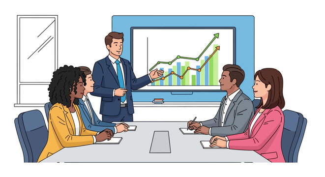 Team Analyzing Business Growth Performance