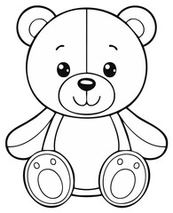 Obraz premium Teddy Bear Outline Illustration for Coloring Activities and Creative Design Projects