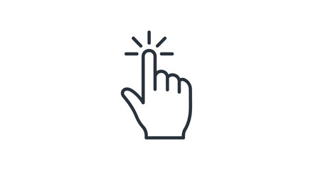Fototapeta premium a click icon hand cursor showing a tap finger point gesture for user interface interaction and selection.