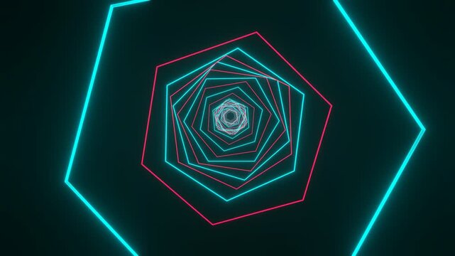 Abstract Hexagon Tunnel Animation