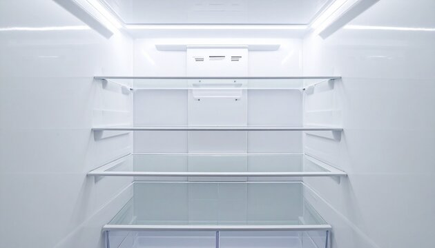 empty fridge with a refrigerator