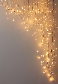 warm white led string lights hang down