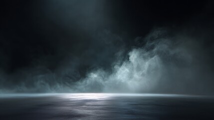 Fototapeta premium soft fog drifts across a dark surface