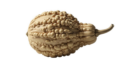 Obraz premium Bumpy light brown gourd with unique texture isolated on transparent background