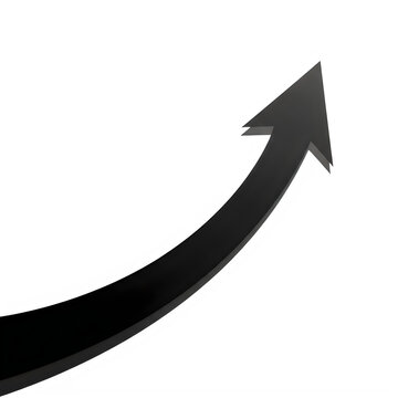 A large black arrow pointing up