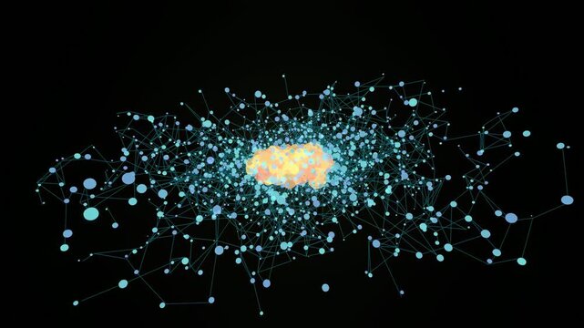 Abstract glowing network of nodes and connections, futuristic digital plexus