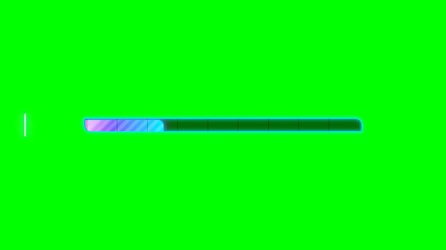 Futuristic Loading Bar Animation on Green Screen