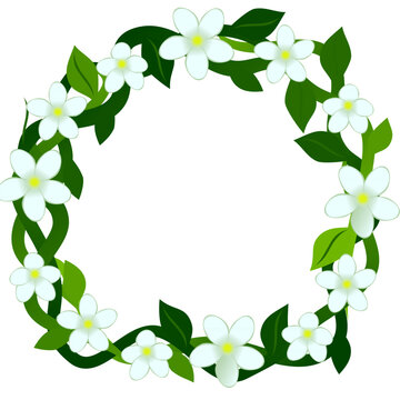 Floral wreath with jasmine flowers