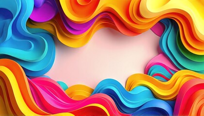 Fototapeta premium Colorful abstract background with flowing wavy shapes and soft gradients blending smoothly into each other