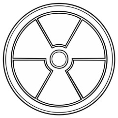 Naklejka premium Circular Radiation Hazard Symbol Outline Vector Graphic Representing Danger