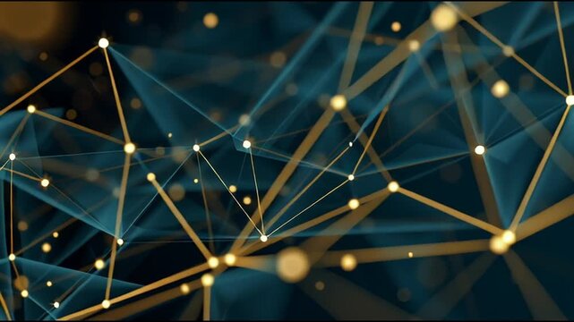 Abstract business connection of lines from nodes It is connected to endless nodes and represents the innovation of communication in the network.