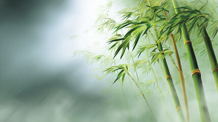 Obraz premium Close-Up of Lush Green Bamboo in Soft Light