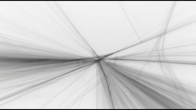 Thin intersecting gray lines in abstract minimalist style on light background, symbolizing motion and modern dynamics