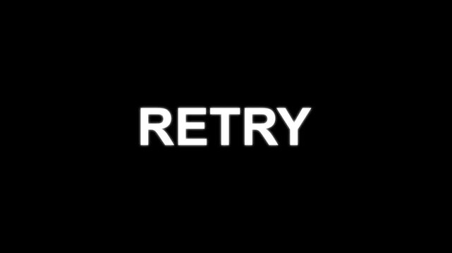 &ldquo;RETRY&rdquo; Glitch Text Effect with Digital Distortion and Noise Background