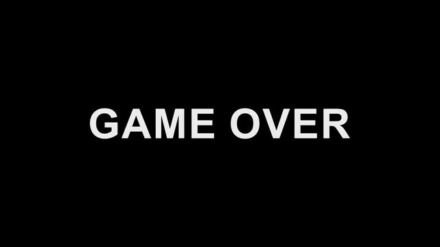&ldquo;GAME OVER&rdquo; Glitch Text Effect with Digital Distortion and Noise Background