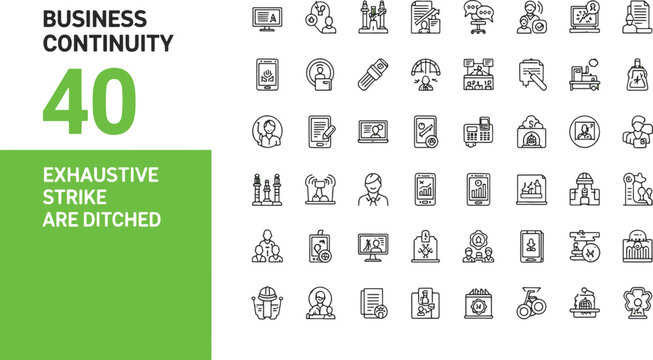 business continuity planning icons animation 4k motion graphics