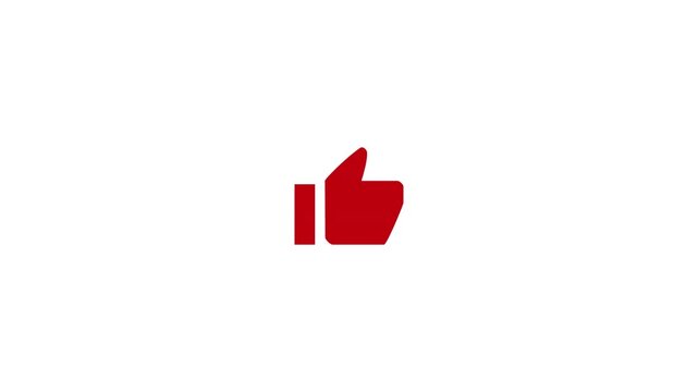 Animated red thumbs up icons with cursor click