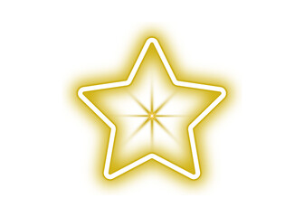 Obraz premium Glowing neon star with light rays on transparent background
