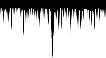 Black paint drips down on white background creating abstract streaks and splatters artistic expression © Prema