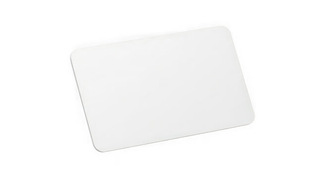 Blank white card with rounded corners isolated on transparent background