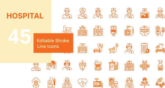 editable stroke timeline infographic hospital icons 4k motion graphics