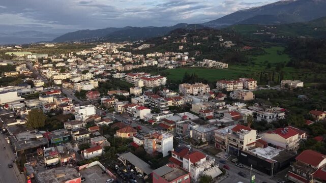 Aerial View of Houses by Patras-Athens National Road, Greece