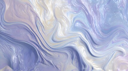 Obraz premium Smooth liquid texture featuring elegant swirls of pastel blue and white paint blending together in a creative abstract pattern suitable for modern luxury design backgrounds