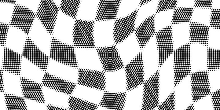 Abstract pixelated halftone square texture. Black pixel cube explosion background. Moving scattered dotted pattern overlay bg. Fading geometric fragment wallpaper. Vector radial backdrop